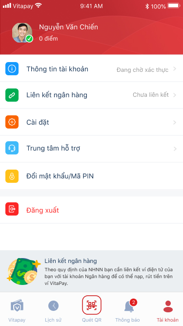 Select “Bank link”